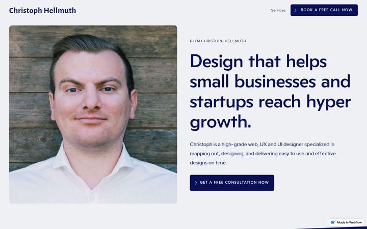 Skjámynd af christoph-hellmuth.webflow.io