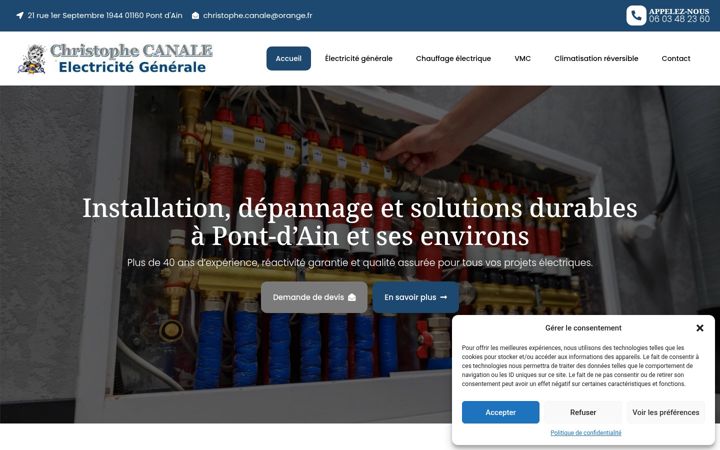 Captura de ecrã de christophe-canale-electricite.fr