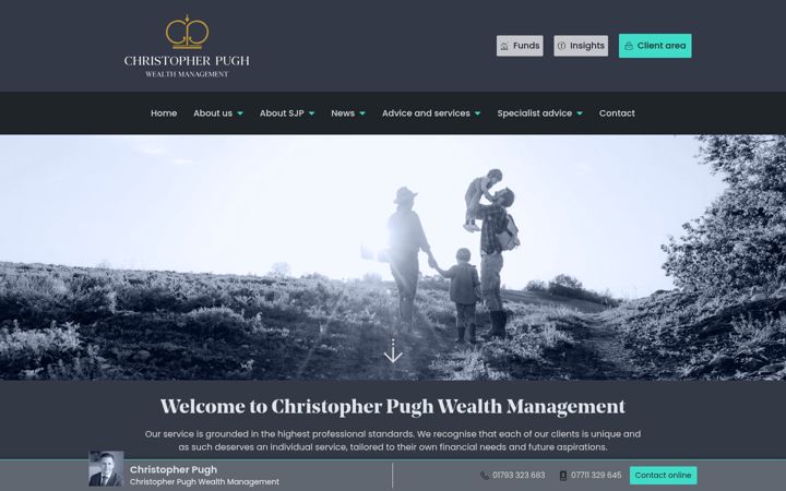 Snímek obrazovky christopherpughwealthmanagement.co.uk