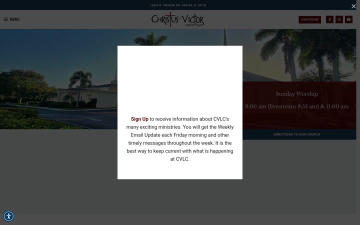 Screenshot stránky christusvictorfl.org