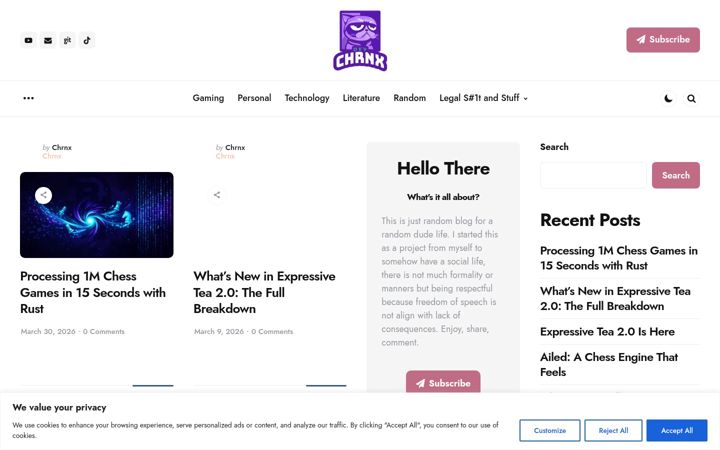 Screenshot of chrnx.dev