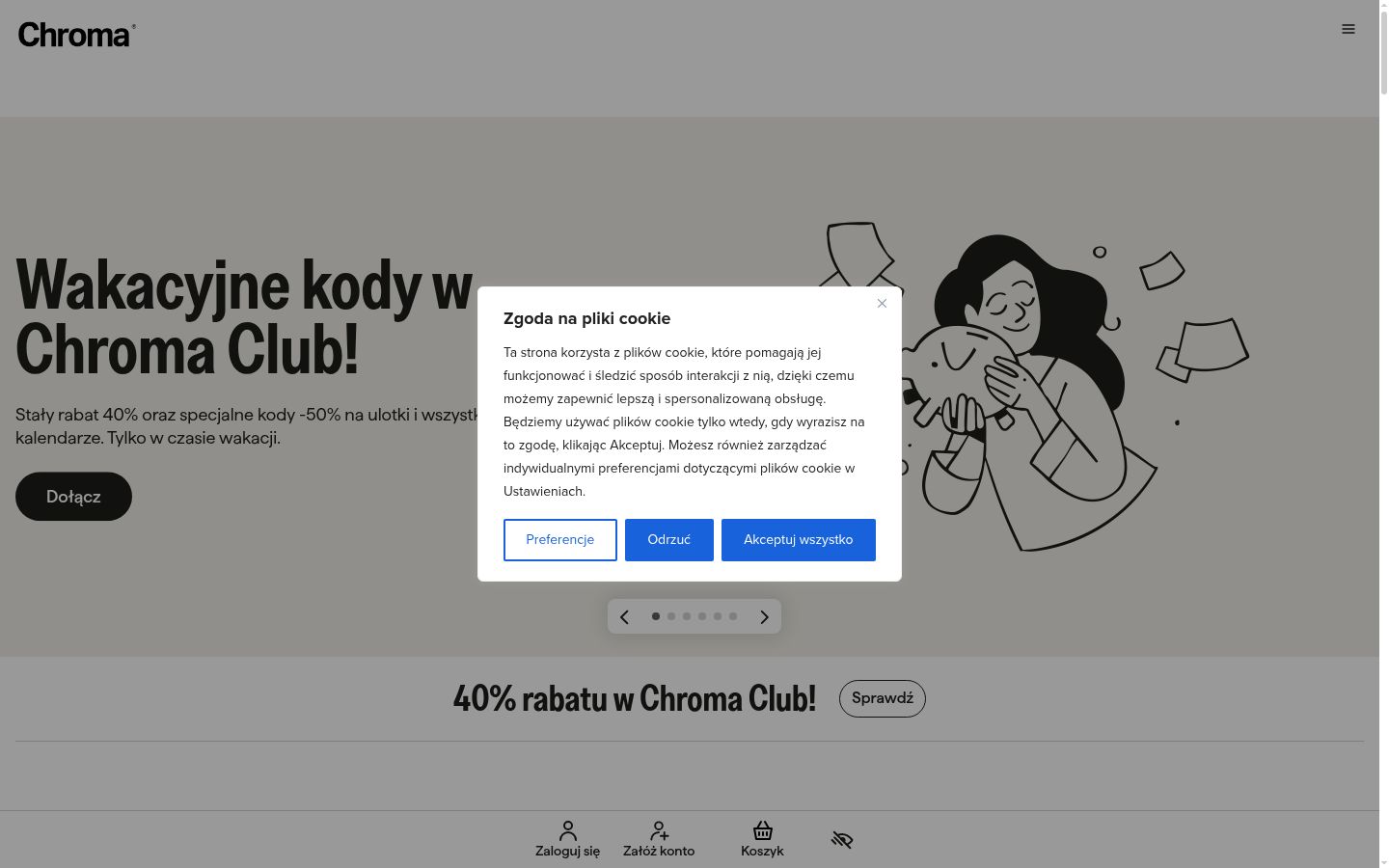 Snímka obrazovky banera súhlasu zobrazeného pred akoukoľvek interakciou