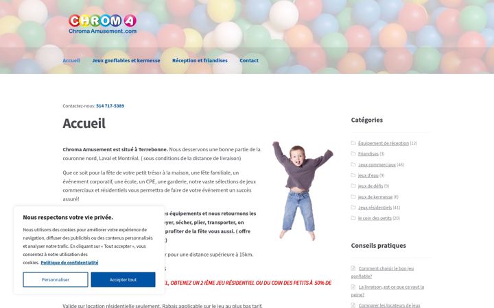 Screenshot of chromaamusement.com