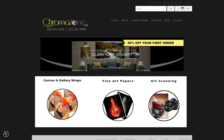 Screenshot of chromazoneink.com