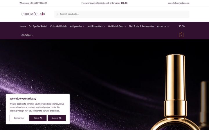 Screenshot of chromeclair.com