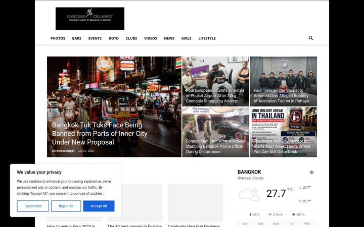 Screenshot of chromecrumpet.com
