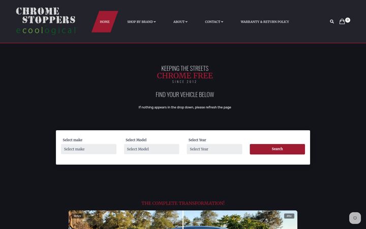 Screenshot of chromestoppers.com