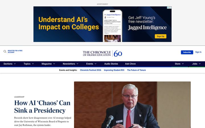 Screenshot ta' chronicle.com