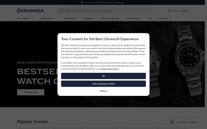 Screenshot of chrono24.ca
