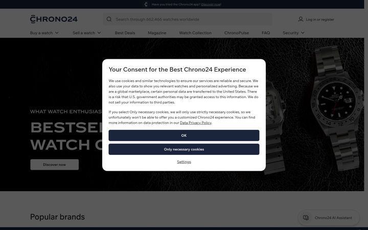 Screenshot of chrono24.co.nz