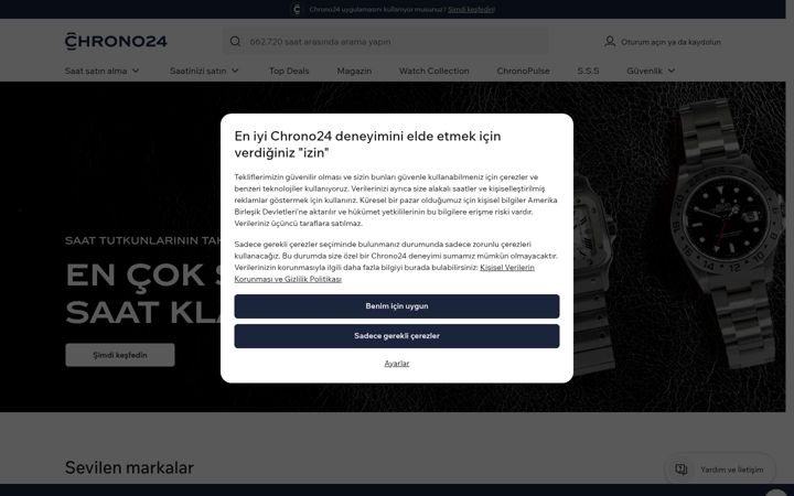 Screenshot of chrono24.com.tr