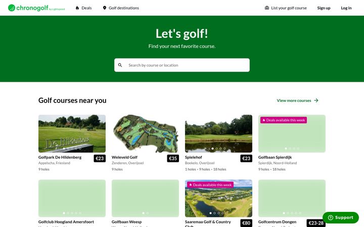 Captura de ecrã de chronogolf.ca