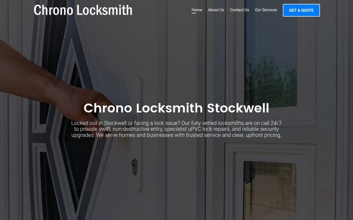 Skærmbillede af chronolocksmithstockwell.co.uk