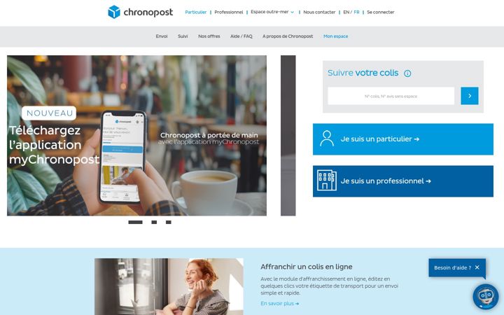 Screenshot von chronopost.fr