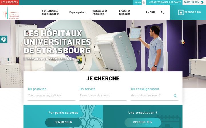 Screenshot of chru-strasbourg.fr