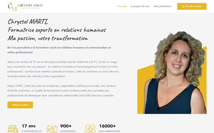 Kuvakaappaus sivustosta chrystelmarti-coaching.fr