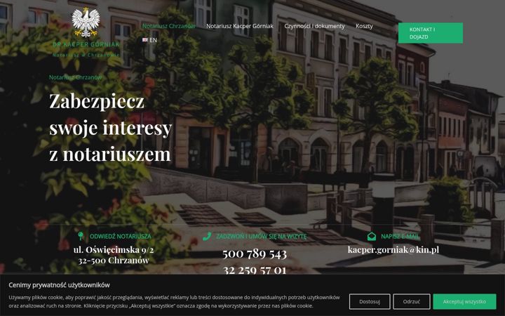Screenshot of chrzanow-notariusz.pl