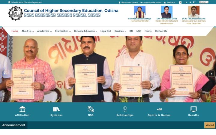 Screenshot di chseodisha.nic.in