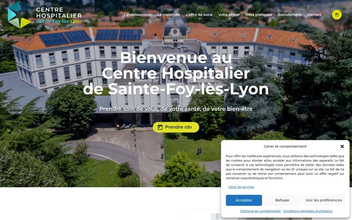 Kuvakaappaus sivustosta chsflyon.fr
