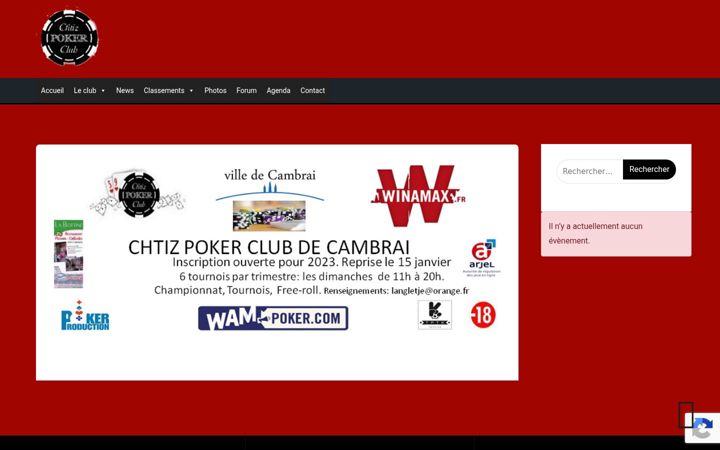 Kuvakaappaus sivustosta chtizpokerclub.fr