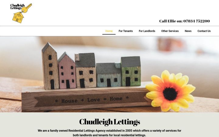 Snímek obrazovky chudleighlettings.co.uk