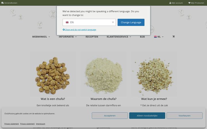 Screenshot of chufafactory.com