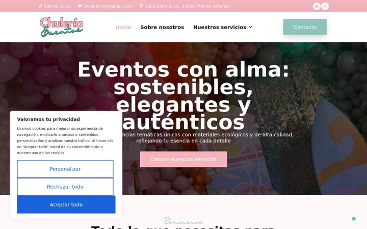 Screenshot of chuleriaeventos.com