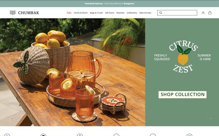 Screenshot of chumbak.com
