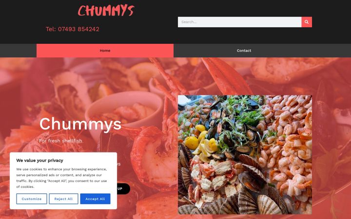 Snímek obrazovky chummys.co.uk