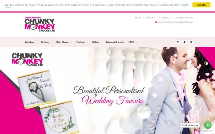 Screenshot of chunkymonkeychocolate.com