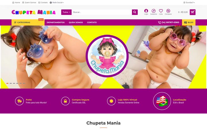 Екранна снимка на chupetamania.com.br