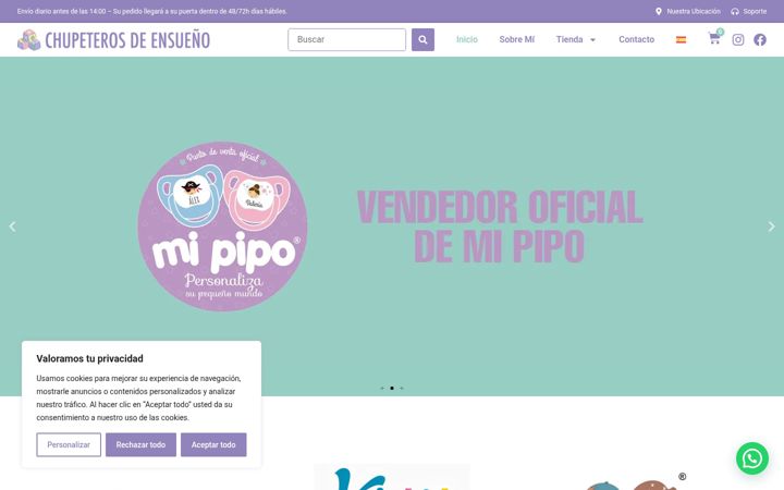 Screenshot of chupeterosdeensueno.com