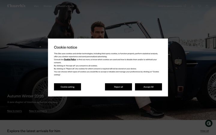 Screenshot van church-footwear.com