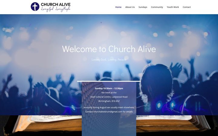 Snímek obrazovky churchalive.org.uk