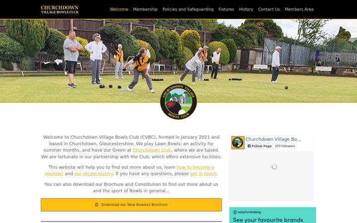 Screenshot of churchdownvillagebowls.com