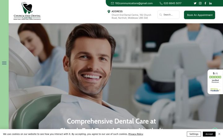 Snímek obrazovky churchenddental.co.uk