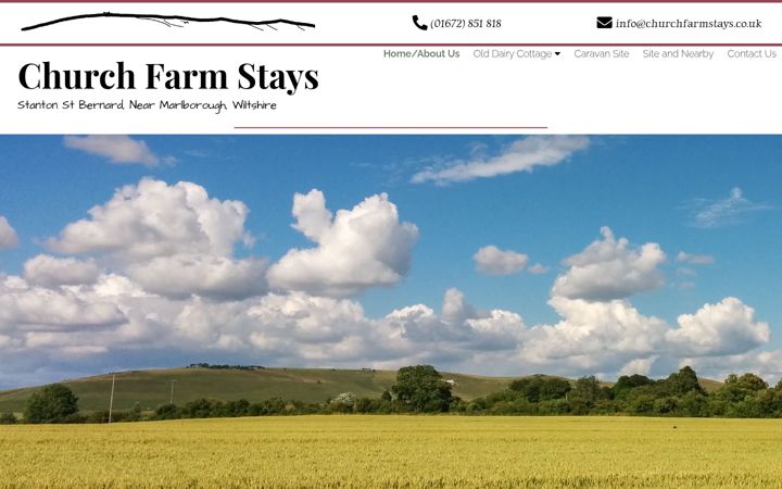 Snímek obrazovky churchfarmstays.co.uk