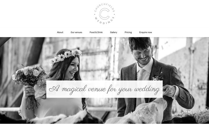 Screenshot of churchfields.wedding
