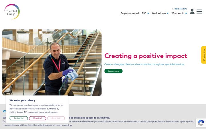Screenshot of churchillservices.com