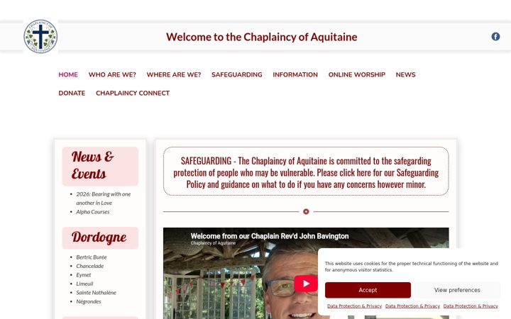 Snímek obrazovky churchinaquitaine.org