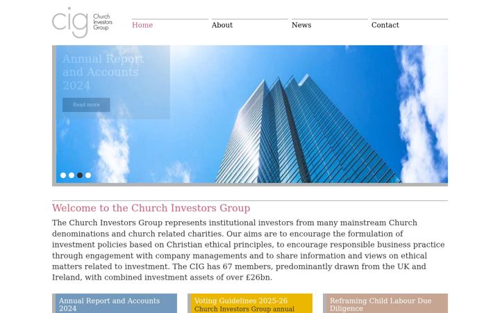 Snímek obrazovky churchinvestorsgroup.org.uk