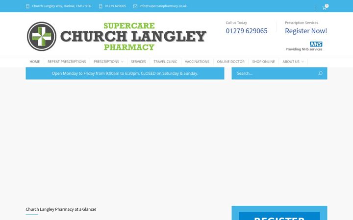 Snímek obrazovky churchlangleypharmacy.co.uk