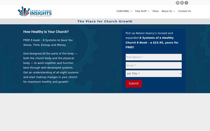 Snímek obrazovky churchleaderinsights.org