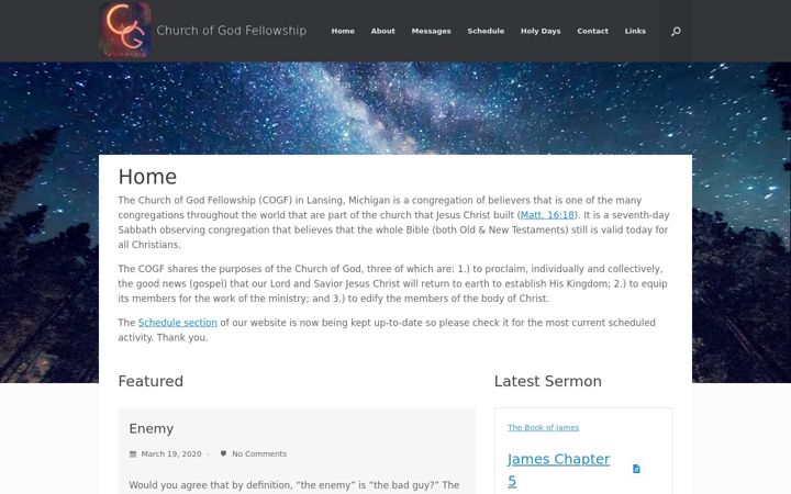 Snímek obrazovky churchofgodfellowship.org