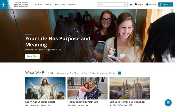 Екранна снимка на churchofjesuschrist.org