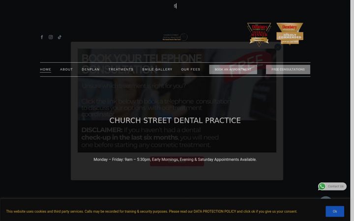 Snímek obrazovky churchstreetdentalcare.co.uk