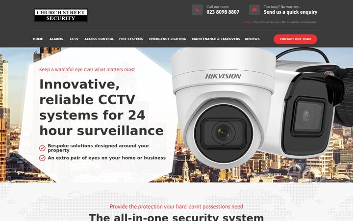 Snímek obrazovky churchstreetsecurity.co.uk