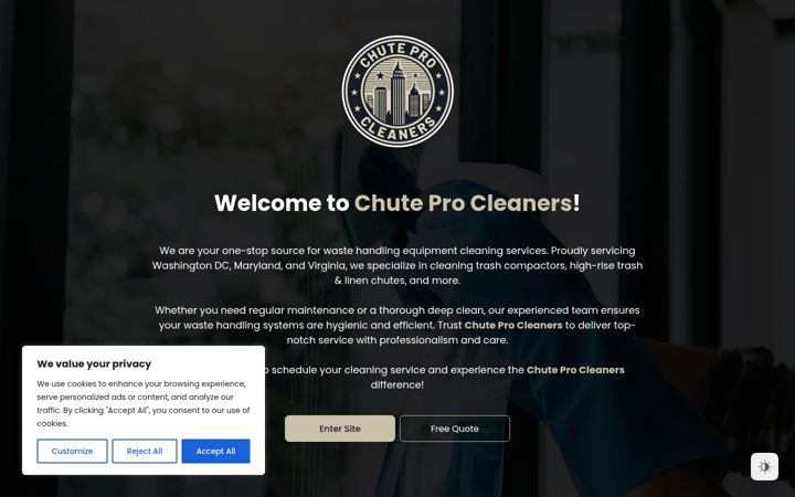 Screenshot of chuteprocleaners.com