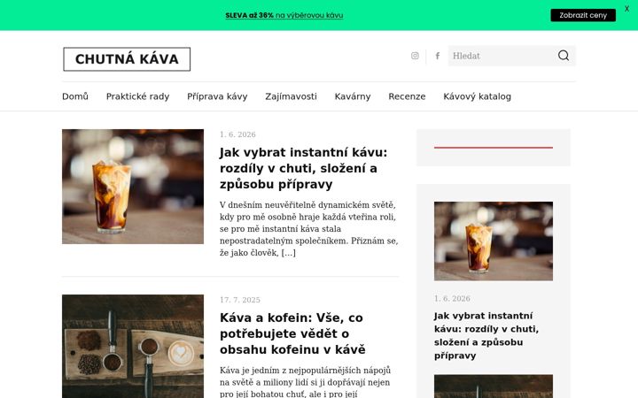 Skjermbilde av chutnakava.cz