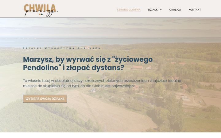 Screenshot of chwilapauzydzialki.pl